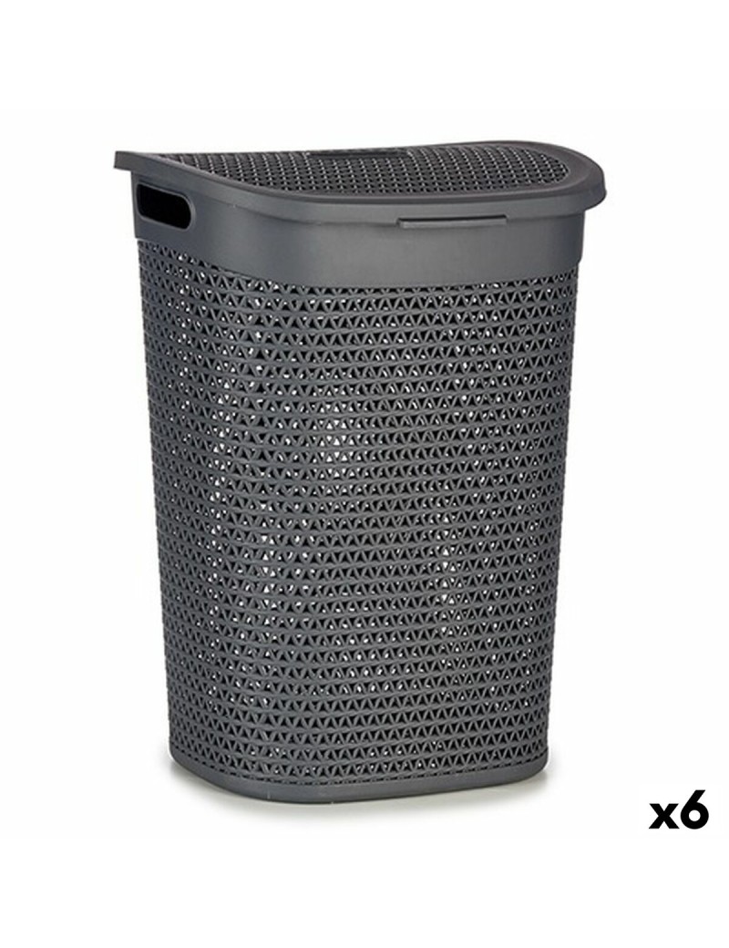 Cesto per i Panni Kipit 4790-2 Antracite Plastica 60 L 43,5 x 57,5 x 34 cm (6 Unità)