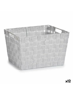 Cesto per i Panni Kipit A3-6875 Bianco Stoffa 10 L 25 x 20 x 35 cm (12 Unità)
