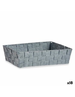 Cestino Multiuso Kipit 79812 Grigio Stoffa 3,8 L 34 x 8,5 x 21 cm (18 Unità)