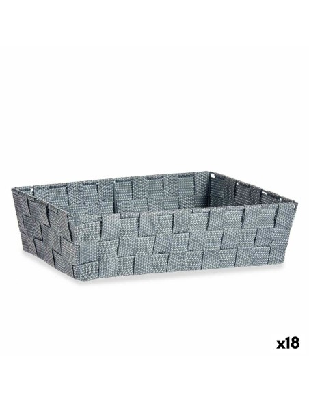 Cestino Multiuso Kipit 79812 Grigio Stoffa 3,8 L 34 x 8,5 x 21 cm (18 Unità)