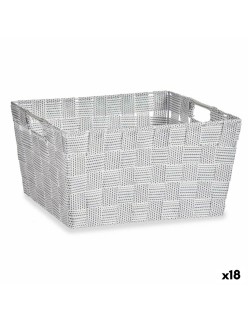 Cestino Multiuso Kipit A3-6883 Bianco Stoffa 30,4 x 14 x 20 cm (18 Unità)