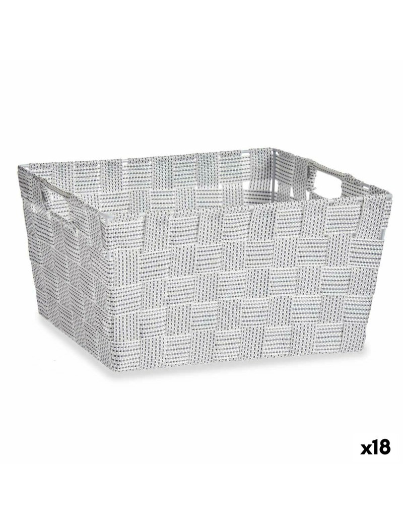 Cestino Multiuso Kipit A3-6883 Bianco Stoffa 30,4 x 14 x 20 cm (18 Unità)