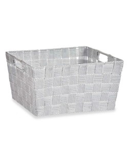 Cestino Multiuso Kipit A3-6883 Bianco Stoffa 30,4 x 14 x 20 cm (18 Unità)