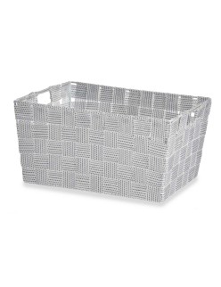 Cestino Multiuso Kipit A3-6883 Bianco Stoffa 30,4 x 14 x 20 cm (18 Unità)