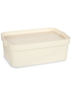 Scatola portaoggetti con coperchio Kipit TP593-4 Crema Plastica 6 L 21,5 x 11 x 31,5 cm (12 Unità)
