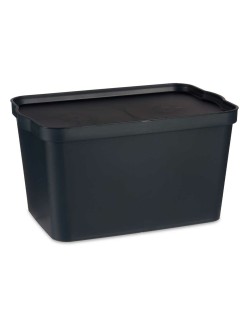 Scatola portaoggetti con coperchio Kipit TP596-1 Antracite Plastica 24 L 29,3 x 24,5 x 45 cm (6 Unità)