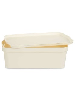 Scatola portaoggetti con coperchio Kipit TP595-4 Crema Plastica 14 L 29,5 x 14,3 x 45 cm (12 Unità)