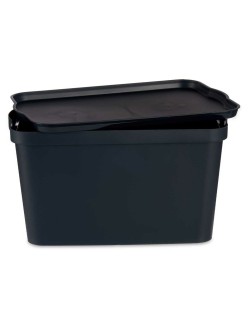 Scatola portaoggetti con coperchio Kipit TP596-1 Antracite Plastica 24 L 29,3 x 24,5 x 45 cm (6 Unità)