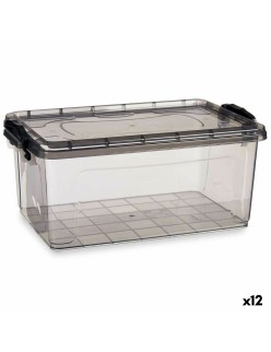 Scatola portaoggetti con coperchio Kipit TP546-2 Antracite Plastica (12 Unità)