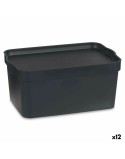 Scatola portaoggetti con coperchio Kipit TP594-1 Antracite Plastica 7,5 L 21 x 14,2 x 32 cm (12 Unità)