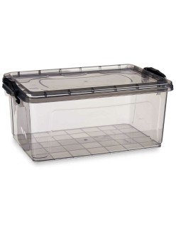 Boîte de rangement avec couvercle Kipit TP546-2 Anthracite Plastique (12 Unités)
