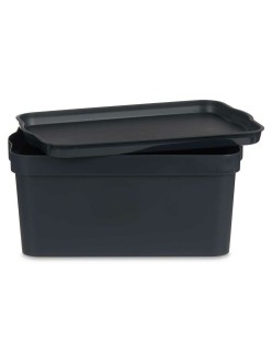 Scatola portaoggetti con coperchio Kipit TP594-1 Antracite Plastica 7,5 L 21 x 14,2 x 32 cm (12 Unità)
