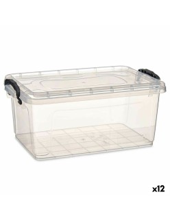 Scatola portaoggetti con coperchio Kipit TP545-1 Trasparente Plastica (12 Unità)