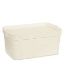 Storage Box with Lid Kipit TP594-4 Cream Plastic 7,5 L 21,5 x 14,5 x 32 cm (12 Units)