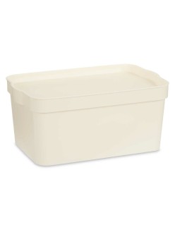 Scatola portaoggetti con coperchio Kipit TP594-4 Crema Plastica 7,5 L 21,5 x 14,5 x 32 cm (12 Unità)