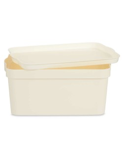Scatola portaoggetti con coperchio Kipit TP594-4 Crema Plastica 7,5 L 21,5 x 14,5 x 32 cm (12 Unità)