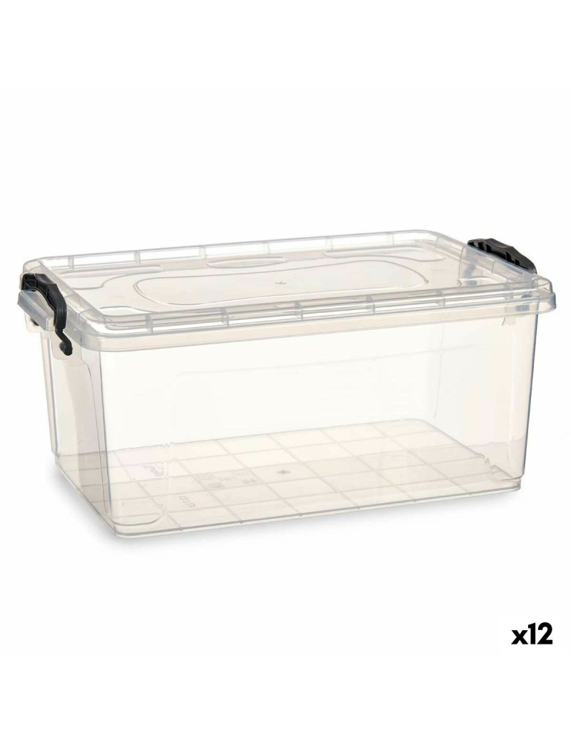 Boîte de rangement avec couvercle Kipit TP546-1 Transparent Plastique (12 Unités)