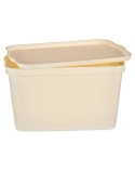 Scatola portaoggetti con coperchio Kipit TP596-3 Crema Plastica 24 L 29,3 x 24,5 x 45 cm (6 Unità)
