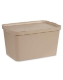 Scatola portaoggetti con coperchio Kipit TP596-3 Beige Plastica 24 L 29,3 x 24,5 x 45 cm (6 Unità)