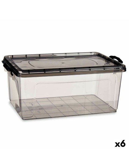 Scatola portaoggetti con coperchio Kipit TP547-2 Antracite Plastica 22 L (6 Unità)