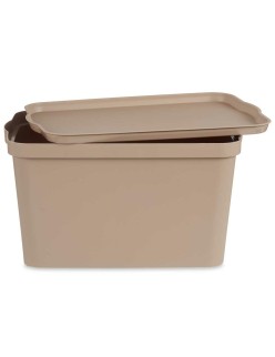 Scatola portaoggetti con coperchio Kipit TP596-3 Beige Plastica 24 L 29,3 x 24,5 x 45 cm (6 Unità)