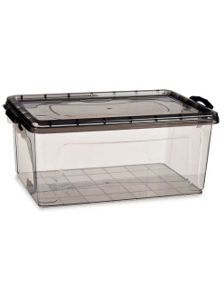 Storage Box with Lid Kipit TP547-2 Anthracite Plastic 22 L (6 Units)