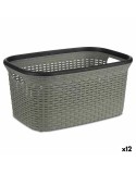 Cesto per i Panni Kipit TP7001-2 Grigio Plastica 36 L 36 x 25,5 x 53 cm (12 Unità)
