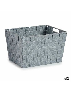 Cesto per i Panni Kipit A3-6875 Grigio Stoffa 10 L 25 x 20,5 x 35 cm (12 Unità)