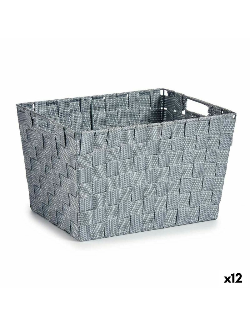 Cesto per i Panni Kipit A3-6875 Grigio Stoffa 10 L 25 x 20,5 x 35 cm (12 Unità)