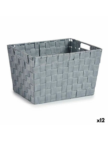 Cesto per i Panni Kipit A3-6875 Grigio Stoffa 10 L 25 x 20,5 x 35 cm (12 Unità)