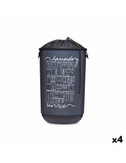 Cesto per i Panni Kipit Laundry Sevice Blu scuro Plastica 40 L 34 x 52,5 x 34 cm (4 Unità)