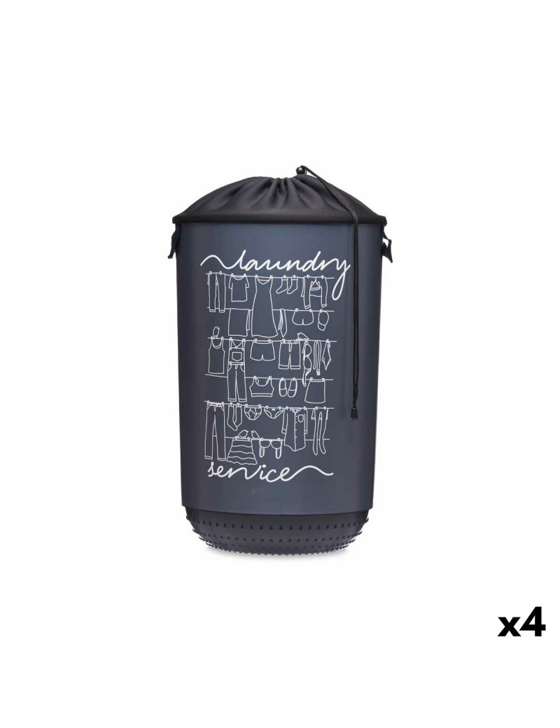 Cesto per i Panni Kipit Laundry Sevice Blu scuro Plastica 40 L 34 x 52,5 x 34 cm (4 Unità)