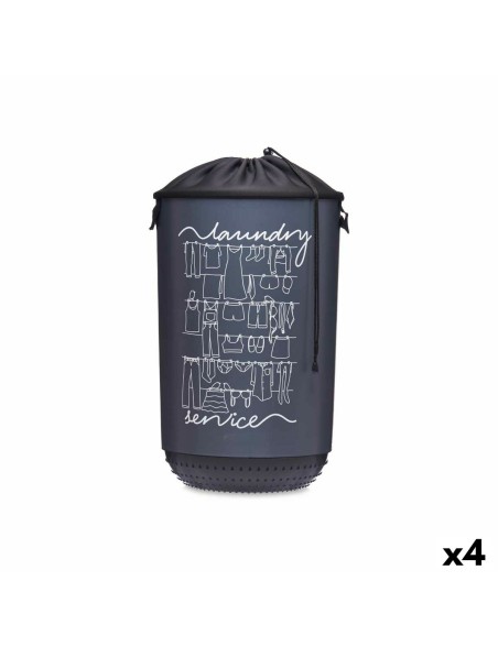 Cesto per i Panni Kipit Laundry Sevice Blu scuro Plastica 40 L 34 x 52,5 x 34 cm (4 Unità)