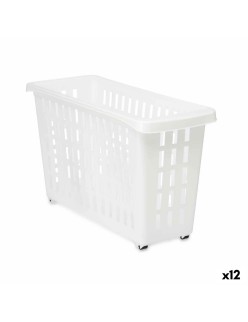 Cestino Multiuso Kipit G-327 Bianco Plastica 17,5 x 26 x 46 cm Con ruote (12 Unità)