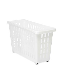 Panier Multi-usages Kipit G-327 Blanc Plastique 17,5 x 26 x 46 cm Avec des roues (12 Unités)