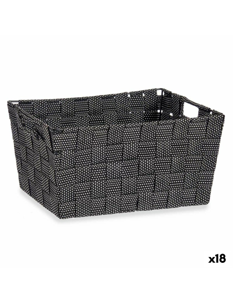 Cestino Multiuso Kipit A3-6883 Nero Stoffa 20 x 14 x 30 cm (18 Unità)