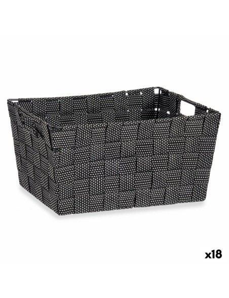 Cestino Multiuso Kipit A3-6883 Nero Stoffa 20 x 14 x 30 cm (18 Unità)