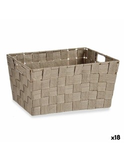 Cestino Multiuso Kipit A3-6883 Marrone Stoffa 5 L 30,4 x 14 x 20 cm (18 Unità)