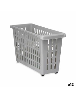 Cesta Multiusos Kipit G-327-1 Cinzento Plástico 17,5 x 26 x 46 cm Com rodas (12 Unidades)