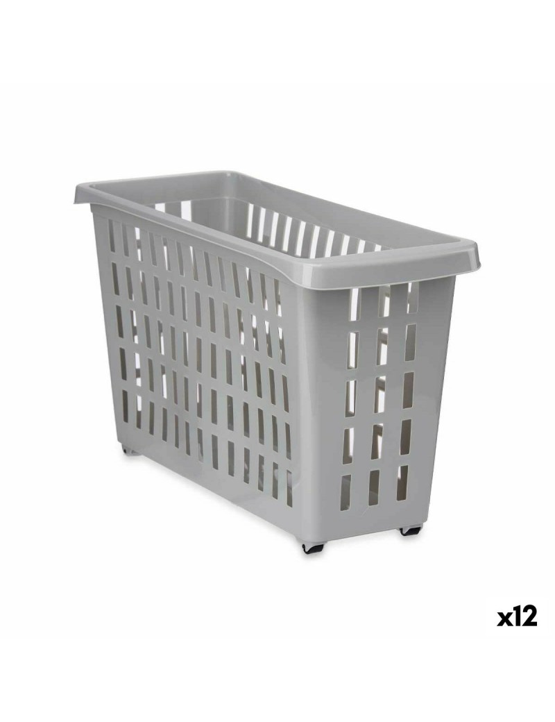 Cestino Multiuso Kipit G-327-1 Grigio Plastica 17,5 x 26 x 46 cm Con ruote (12 Unità)