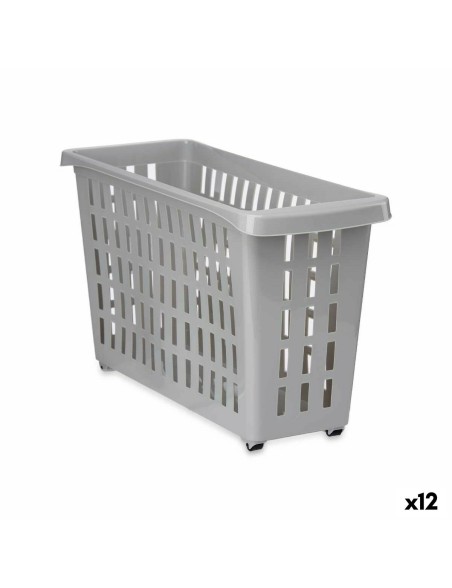 Cestino Multiuso Kipit G-327-1 Grigio Plastica 17,5 x 26 x 46 cm Con ruote (12 Unità)