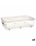 Scatola con Ruote per Organizzare Trasparente Plastica 40 L 46,5 x 20 x 72,2 cm (6 Unità)