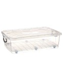 Scatola con Ruote per Organizzare Trasparente Plastica 40 L 46,5 x 20 x 72,2 cm (6 Unità)