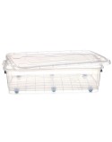 Scatola con Ruote per Organizzare Trasparente Plastica 40 L 46,5 x 20 x 72,2 cm (6 Unità)