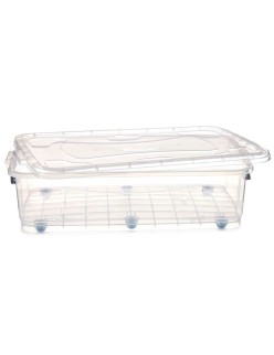 Scatola con Ruote per Organizzare Trasparente Plastica 40 L 46,5 x 20 x 72,2 cm (6 Unità)