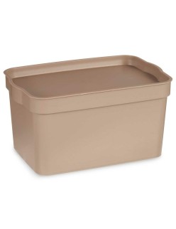 Scatola portaoggetti con coperchio Kipit TP592-3 Beige Plastica 2,3 L 13,5 x 11 x 20 cm (24 Unità)