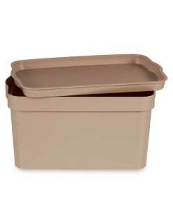 Scatola portaoggetti con coperchio Kipit TP592-3 Beige Plastica 2,3 L 13,5 x 11 x 20 cm (24 Unità)