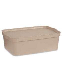 Scatola portaoggetti con coperchio Kipit TP595-3 Beige Plastica 14 L 29,5 x 14,5 x 45 cm (12 Unità)
