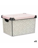 Scatola portaoggetti con coperchio Kipit Vibes Rosa Plastica Frecce 22 L 30 x 23,5 x 40 cm (12 Unità)