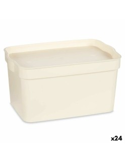 Scatola portaoggetti con coperchio Kipit TP592-4 Crema Plastica 2,3 L 13,5 x 11 x 20 cm (24 Unità)